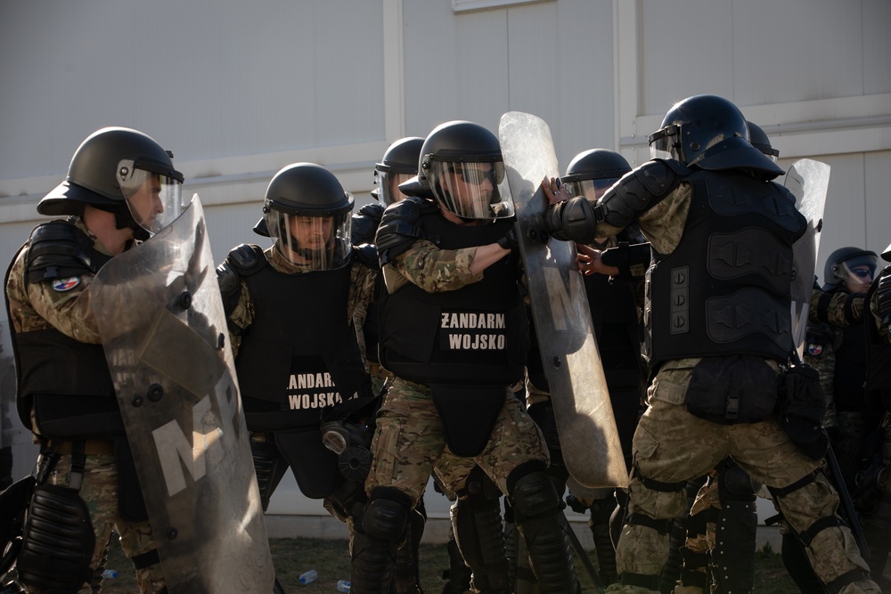 Multinational crowd riot control training at Camp Bondsteel