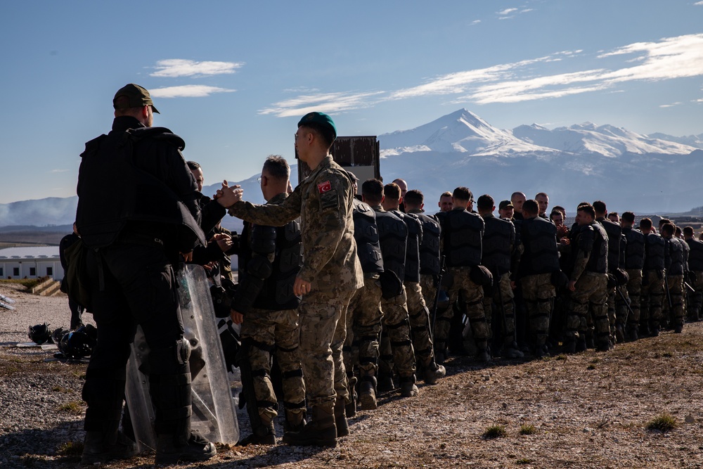 Multinational crowd riot control training at Camp Bondsteel