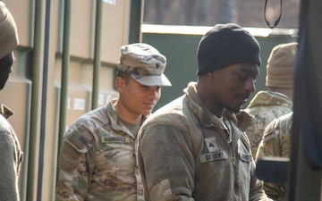 A Co. 304th ESB-E sets up equipment during Freedom Shield 2025