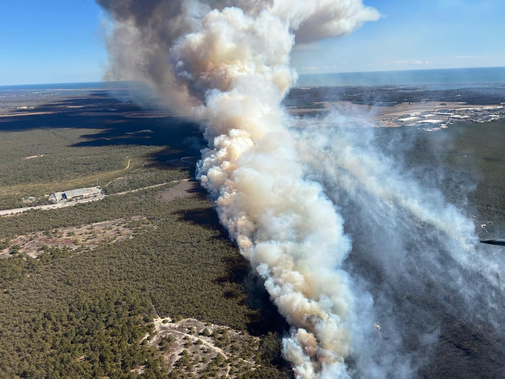 New York National Guard and over 80 Fire Departments fight Pine Barrens Fire