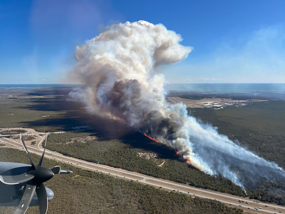 New York National Guard and over 80 Fire Departments fight Pine Barrens Fire