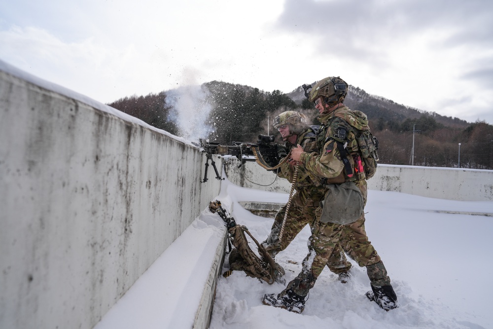 Soldiers participate in training exercise at the Korea Combat Training Center