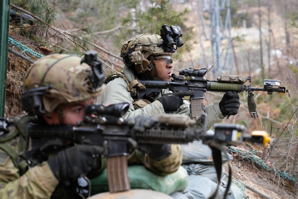Soldiers participate in training exercise at the Korea Combat Training Center