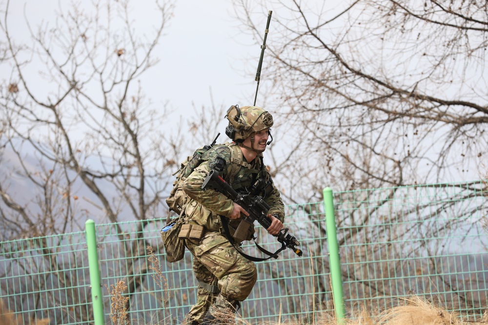 Soldiers participate in training exercise at the Korea Combat Training Center