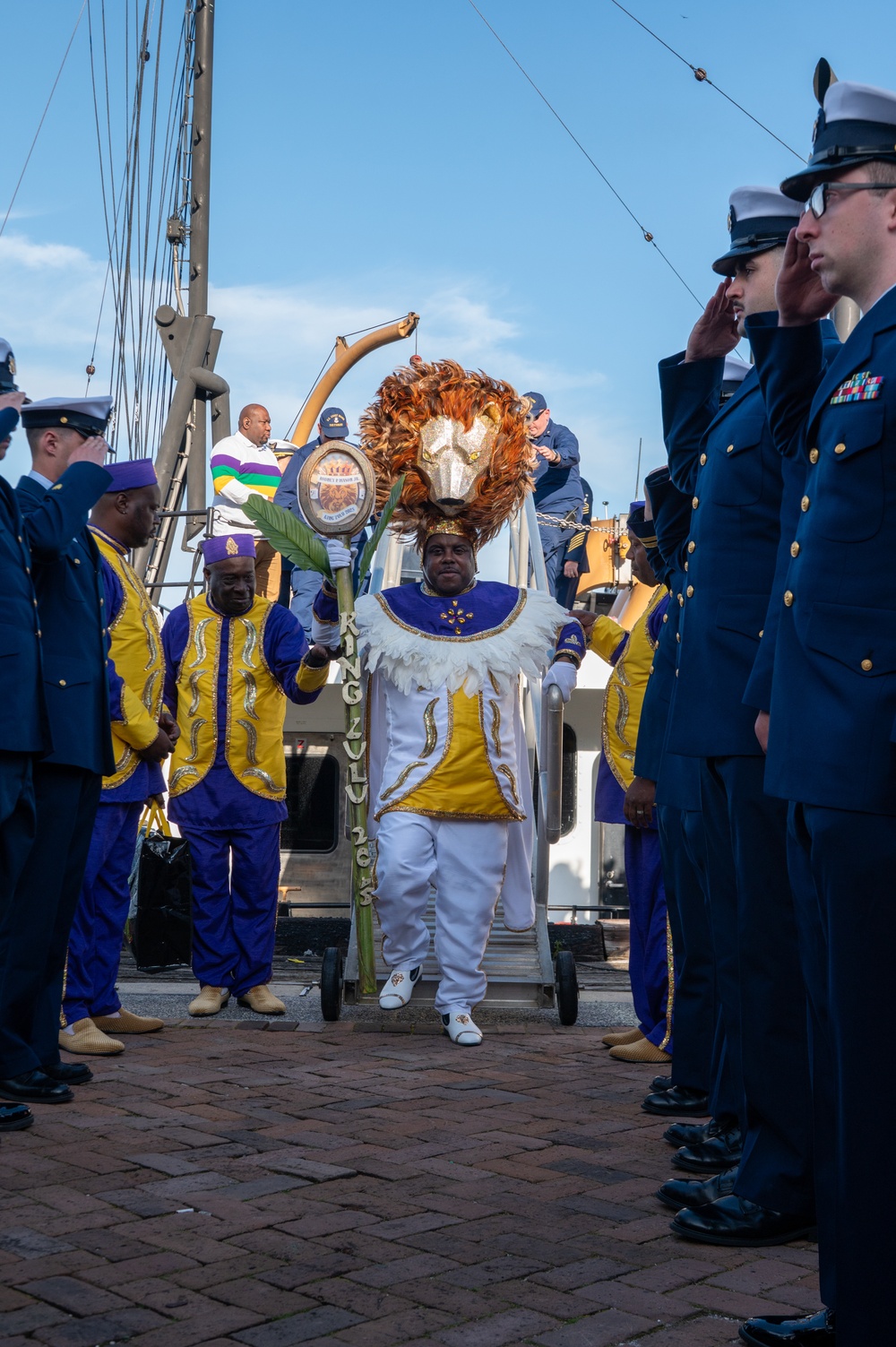 Coast Guard annual drop off of the Krewe of Zulu