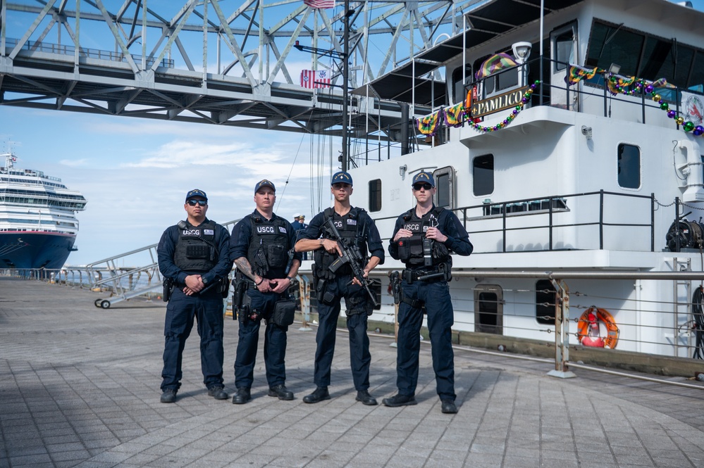 Coast Guard annual drop off of the Krewe of Zulu