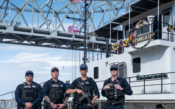 Coast Guard annual drop off of the Krewe of Zulu