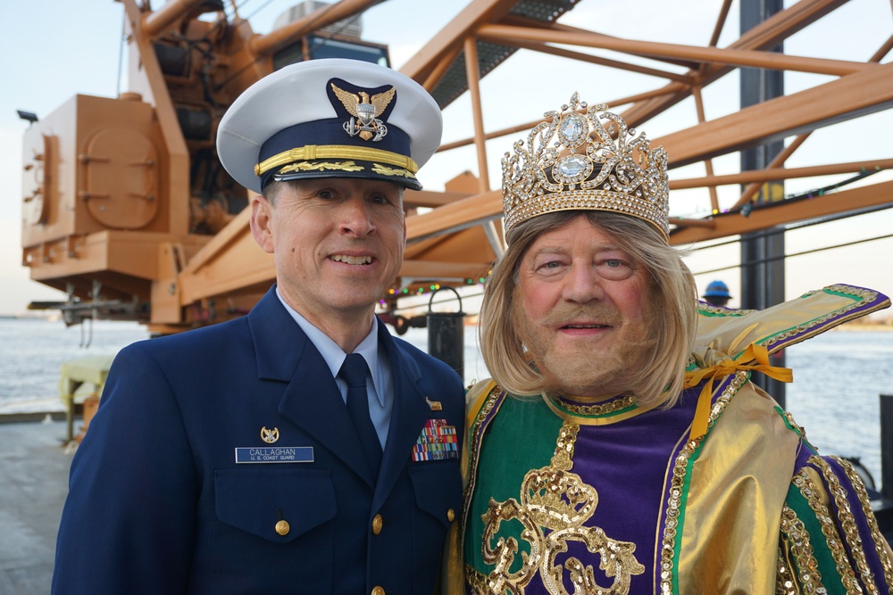 U.S. Coast Guard Cutter Pamlico escorts Rex Krewe to Mardi Gras celebrations