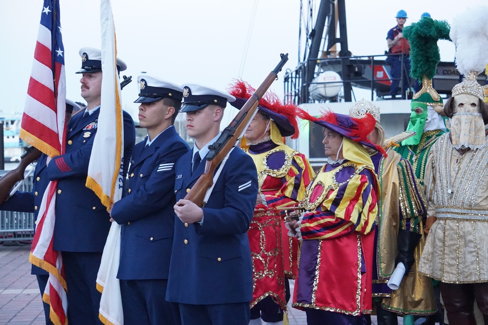 U.S. Coast Guard Cutter Pamlico escorts Rex Krewe to Mardi Gras celebrations