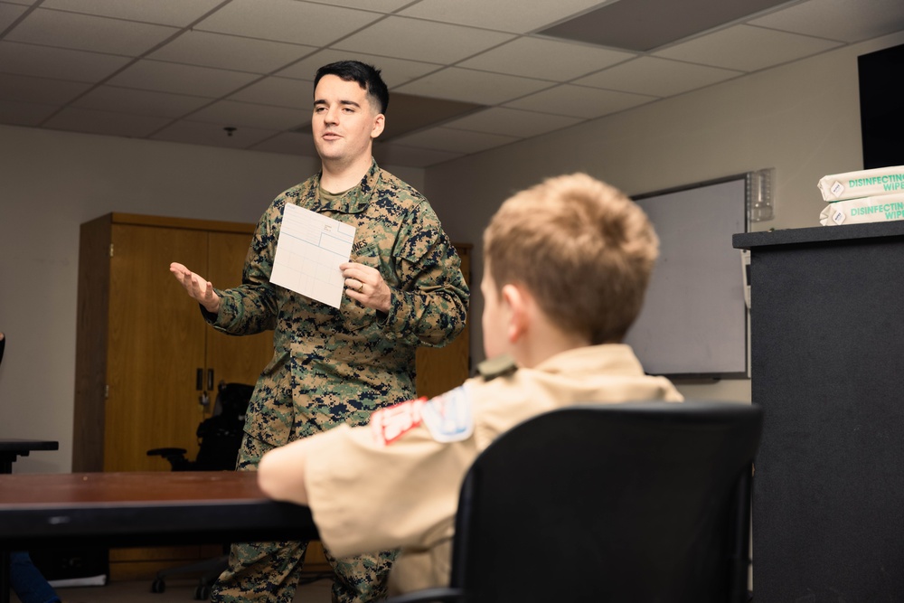 Cub Scouts tour Marine Corps Base Quantico Provost Marshal Office