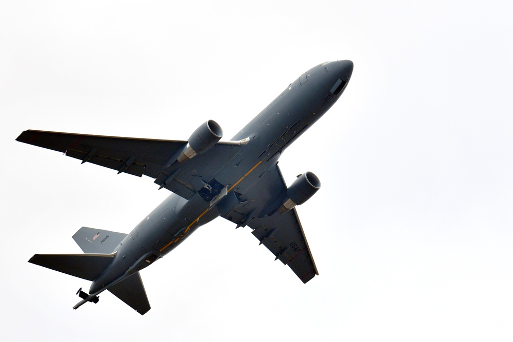 KC-46 takes off at Aviano during Fighting Wyvern 25-01