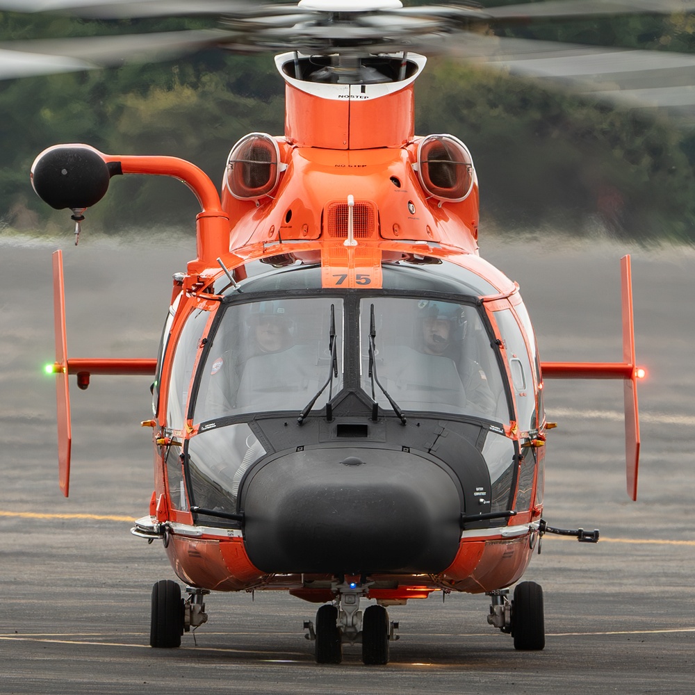 Air Station Atlantic City helicopter crew patrols off New Jersey