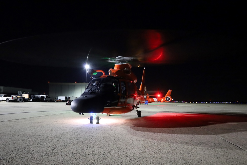 Air Station Atlantic City helicopter crew patrols off New Jersey