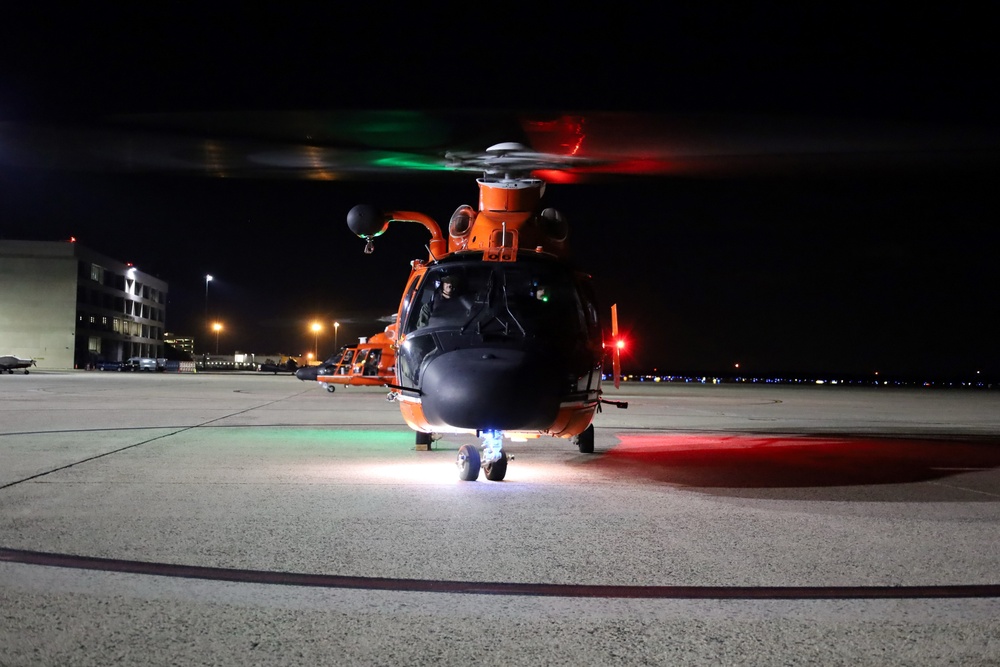 Air Station Atlantic City helicopter crew patrols off New Jersey