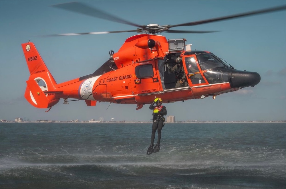 Air Station Atlantic City helicopter conducts training off New Jersey