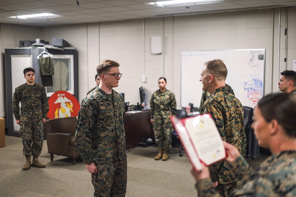 Lance Cpl. Cutter recieves Impact NAM