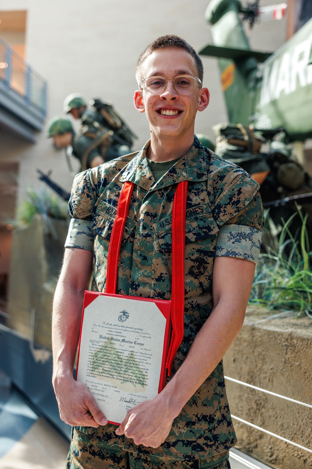 Combat photographer Lance Cpl. Joshua Barker promotes to Corporal