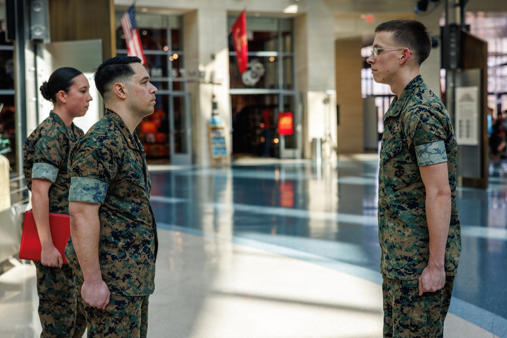 Combat photographer Lance Cpl. Joshua Barker promotes to Corporal