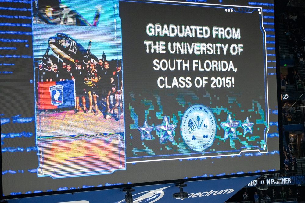 Tampa Bay Lightning honors Army Reserve combat medic, USF alum