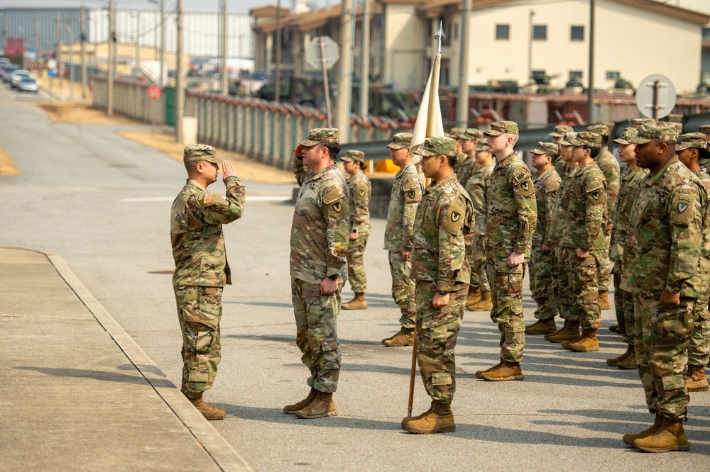 Humphreys garrison Soldiers don the Eighth Army Patch