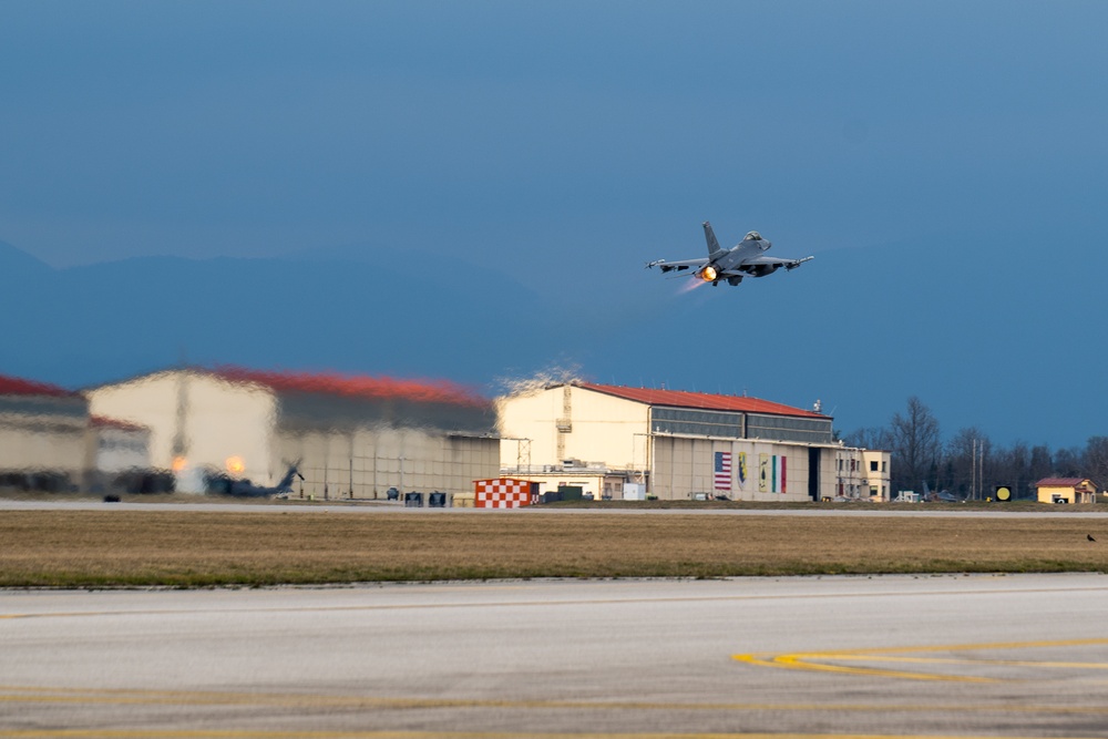 Aviano AB takes flight during Fighting Wyvern 25-01