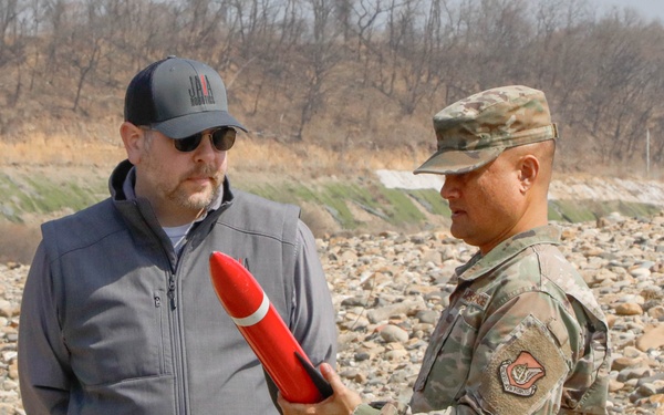 Servicemembers participate in a JaiaBot demonstration