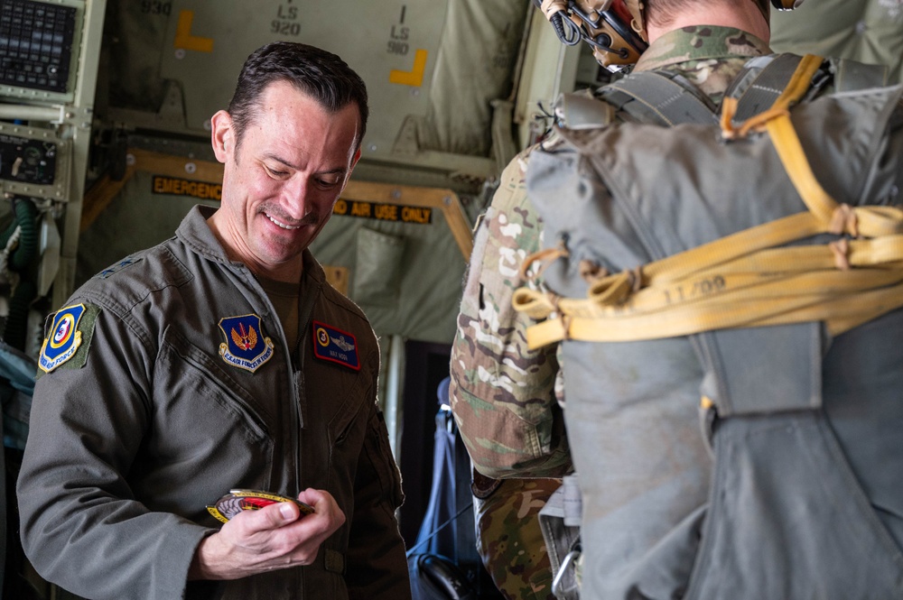 Maj. Gen. Moga attends immersion flight with 435th AGOW airborne ops