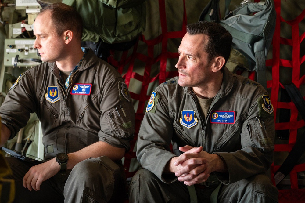 Maj. Gen. Moga attends immersion flight with 435th AGOW airborne ops