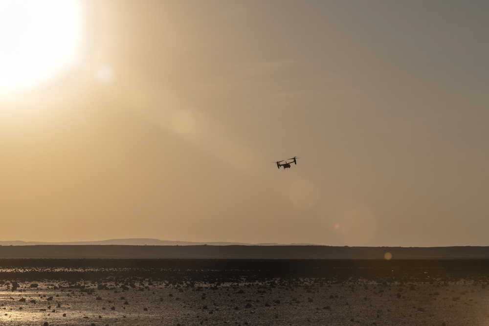 Task Force Associator Soldiers conduct sling-load training with Marines