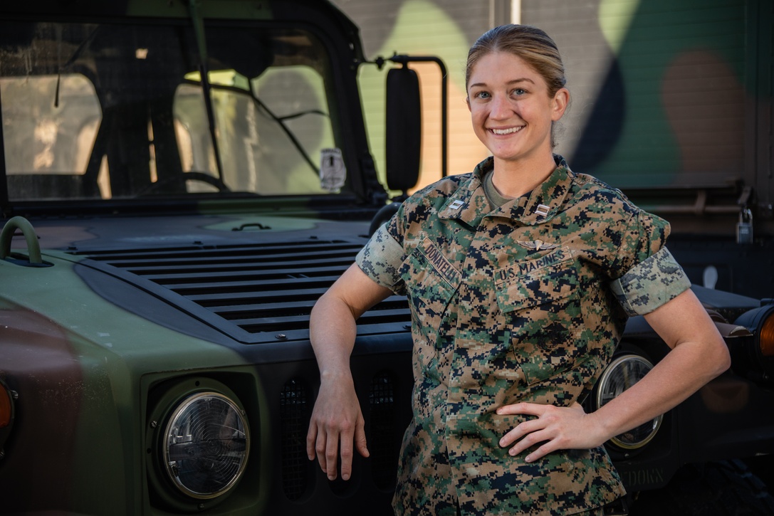 U.S. Marine Capt. Samantha Donatelli, the logistics officer-in-charge with 1st Battalion, 8th Marines, which deployed as the Battalion Landing Team with the 24th Marine Expeditionary Unit (MEU) in 2024, poses for a portrait on Camp Lejeune, North Carolina, March 11, 2025. Donatelli won the First Lieutenant Travis Manion Marine Corps Logistician of the Year award for her actions with the 24th MEU in 2024. This award is one of the highest honors a Marine Corps logistics officer can receive. Named after 1st Lt. Travis Manion, who was posthumously awarded the Silver Star for his heroism in Iraq, the award recognizes logisticians who demonstrate exceptional leadership, innovation, and impact in supporting combat operations. (U.S. Marine Corps photo by Cpl. Victoria Hutt)