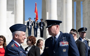 Commander of the Turkish Air Force Gen. Ziya Cemal Kadıoğlu Participates in an Air Force Full Honors Wreath-Laying Ceremony at the Tomb of the Unknown Soldier