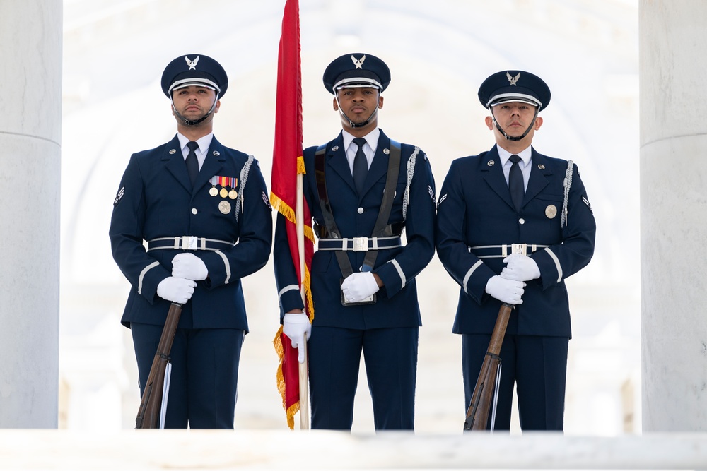 Commander of the Turkish Air Force Gen. Ziya Cemal Kadıoğlu Participates in an Air Force Full Honors Wreath-Laying Ceremony at the Tomb of the Unknown Soldier