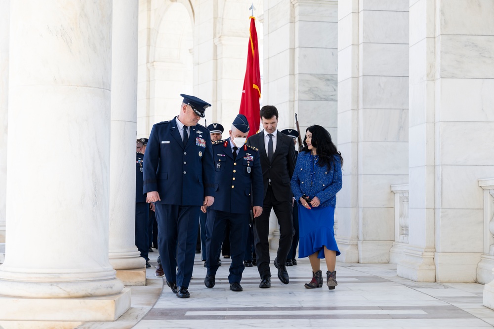 Commander of the Turkish Air Force Gen. Ziya Cemal Kadıoğlu Participates in an Air Force Full Honors Wreath-Laying Ceremony at the Tomb of the Unknown Soldier