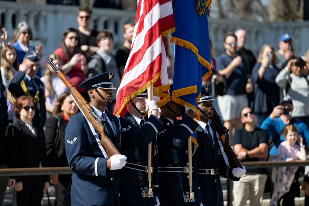 Commander of the Turkish Air Force Gen. Ziya Cemal Kadıoğlu Participates in an Air Force Full Honors Wreath-Laying Ceremony at the Tomb of the Unknown Soldier