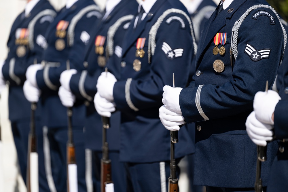 Commander of the Turkish Air Force Gen. Ziya Cemal Kadıoğlu Participates in an Air Force Full Honors Wreath-Laying Ceremony at the Tomb of the Unknown Soldier