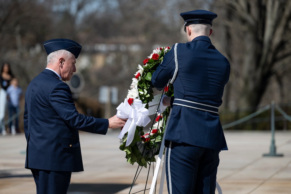 Commander of the Turkish Air Force Gen. Ziya Cemal Kadıoğlu Participates in an Air Force Full Honors Wreath-Laying Ceremony at the Tomb of the Unknown Soldier