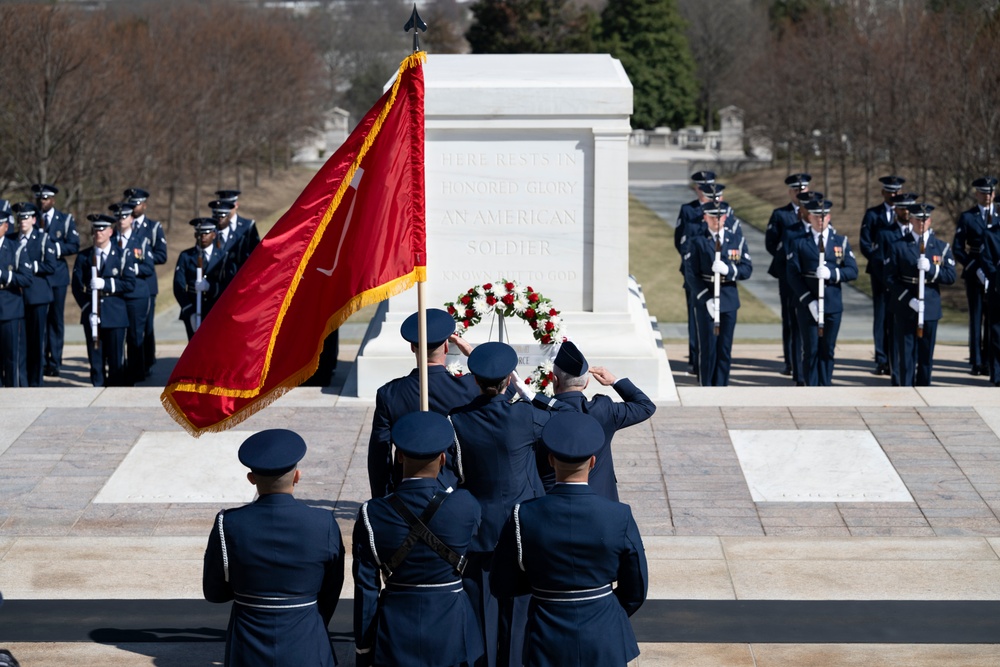 Commander of the Turkish Air Force Gen. Ziya Cemal Kadıoğlu Participates in an Air Force Full Honors Wreath-Laying Ceremony at the Tomb of the Unknown Soldier