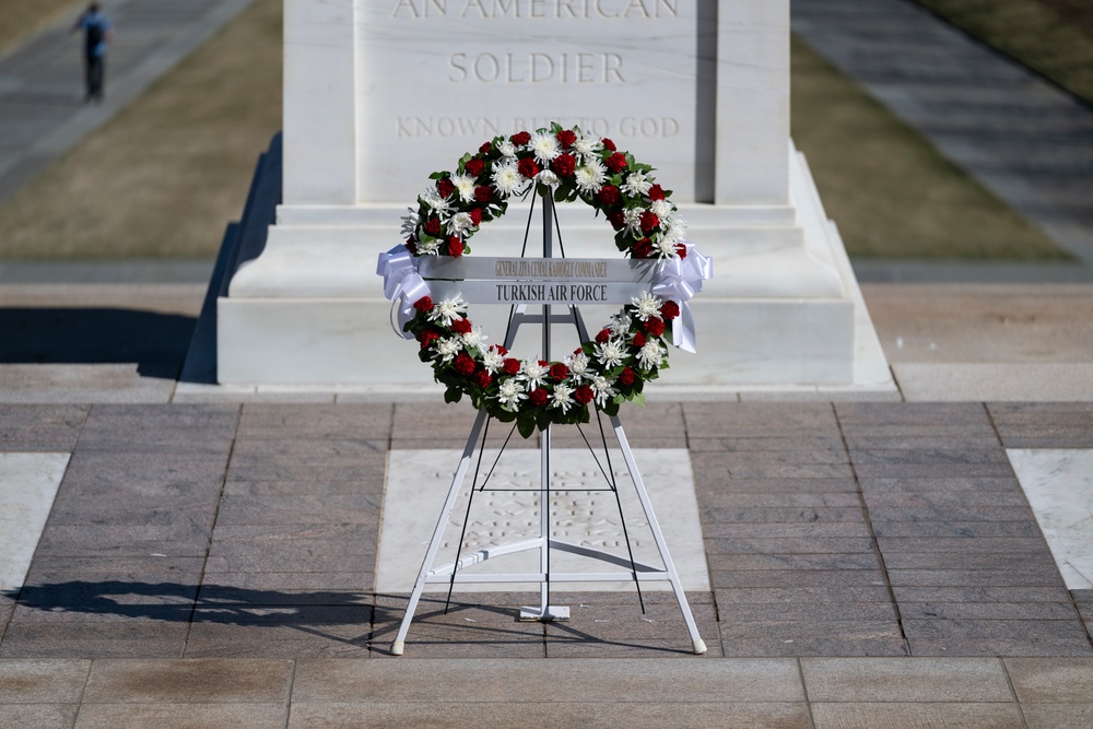 Commander of the Turkish Air Force Gen. Ziya Cemal Kadıoğlu Participates in an Air Force Full Honors Wreath-Laying Ceremony at the Tomb of the Unknown Soldier