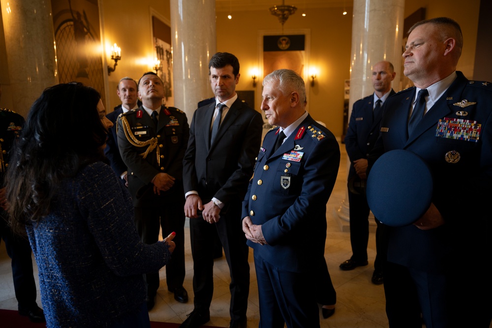 Commander of the Turkish Air Force Gen. Ziya Cemal Kadıoğlu Participates in an Air Force Full Honors Wreath-Laying Ceremony at the Tomb of the Unknown Soldier