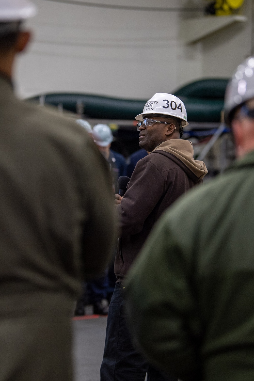 USS Ronald Reagan (CVN 76) Sailors attend a safety all-hands call