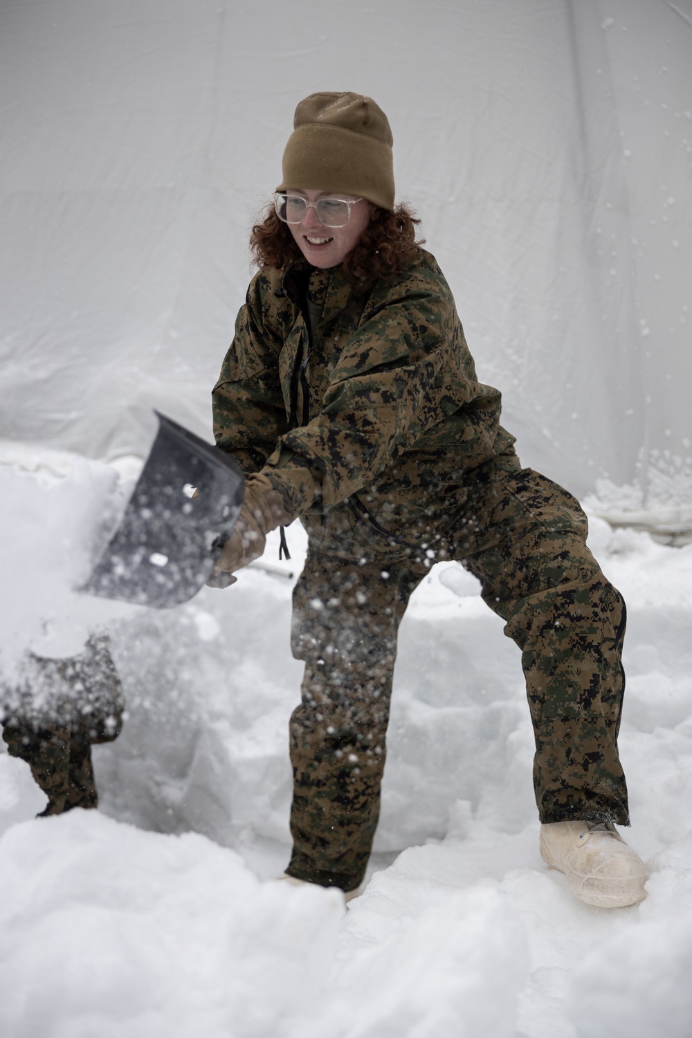 U.S. Marines with 1st Battalion, 6th Marine Regiment, 2d Marine Division ski patrol during MTX 2-25