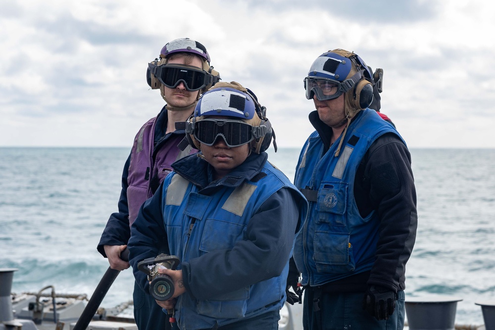 Aircraft Fire Fighting Drill Aboard USS Ralph Johnson