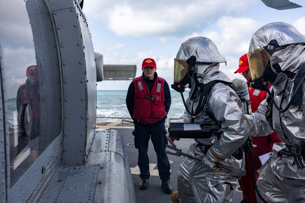 Aircraft Fire Fighting Drill Aboard USS Ralph Johnson