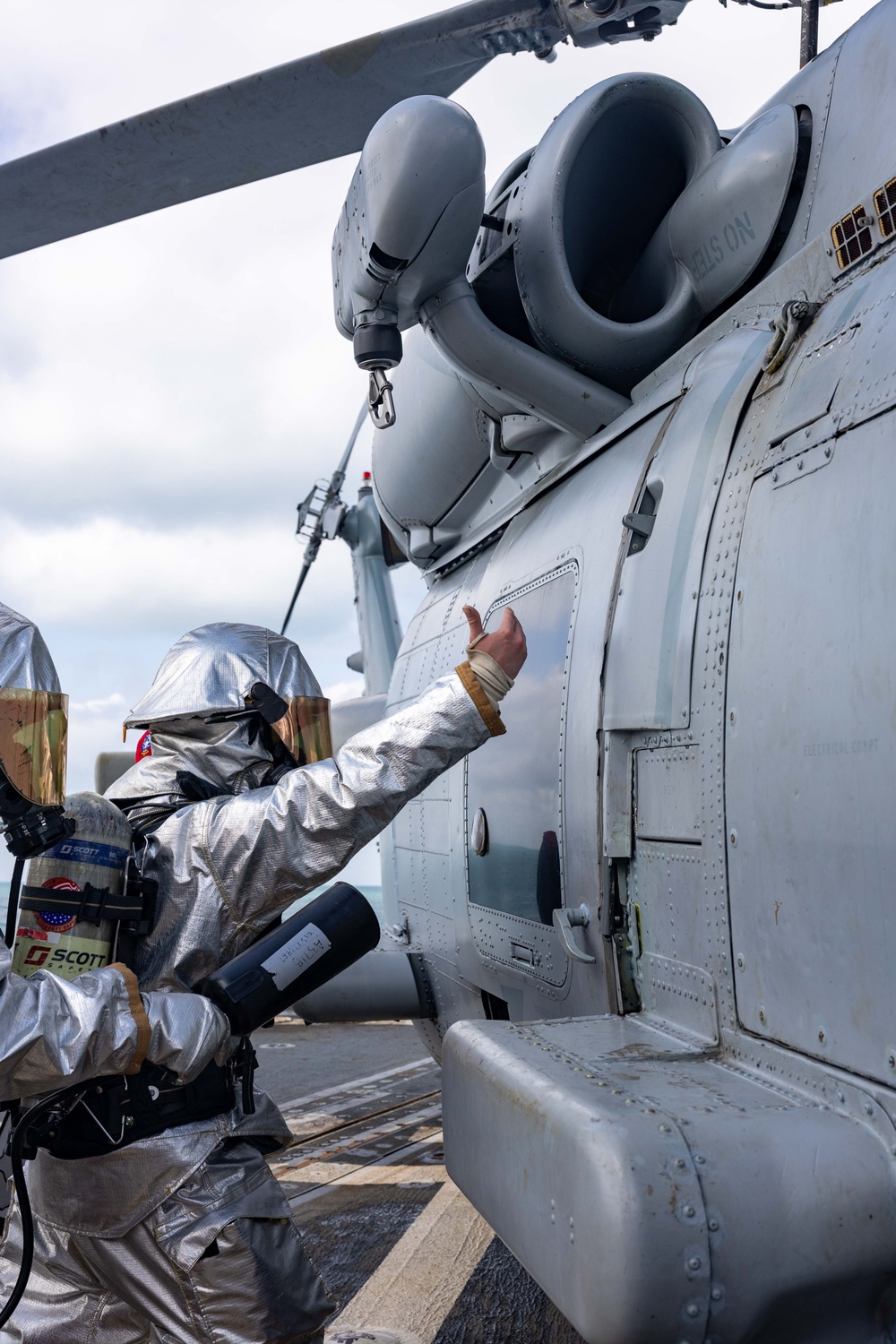 Aircraft Fire Fighting Drill Aboard USS Ralph Johnson