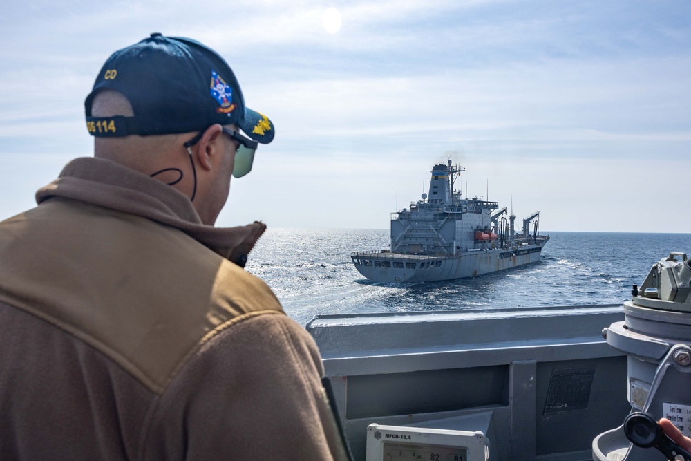 USS Ralph Johnson RAS with USNS Guadalupe