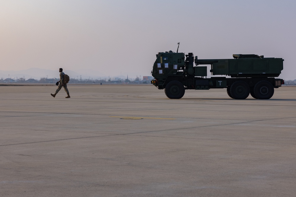 U.S. Marine Corps HIMARS arrive at Osan Air Base