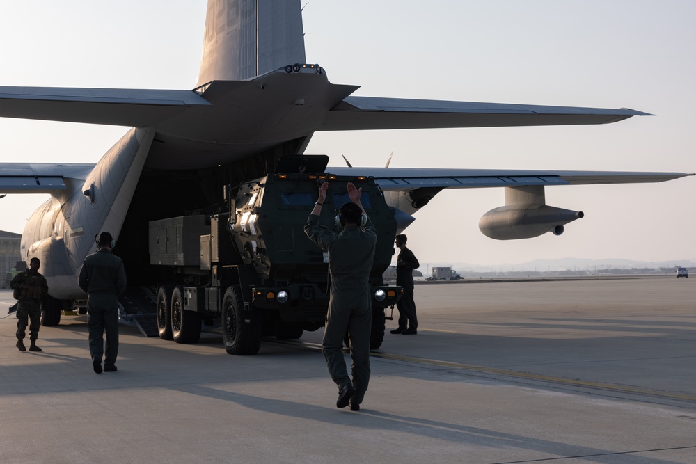 U.S. Marine Corps HIMARS arrive at Osan Air Base