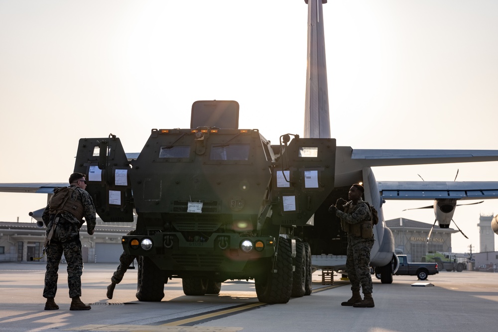 U.S. Marine Corps HIMARS arrive at Osan Air Base