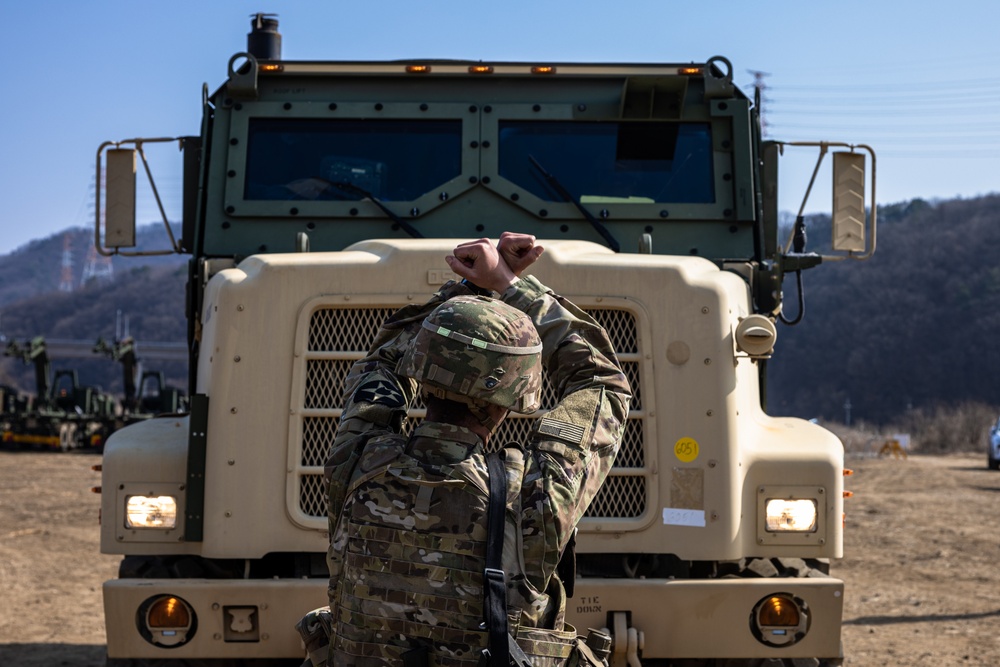 Stronger Together, U.S. Marines and U.S. Army Soldiers Move Equipment Using an Improved Ribbon Bridge