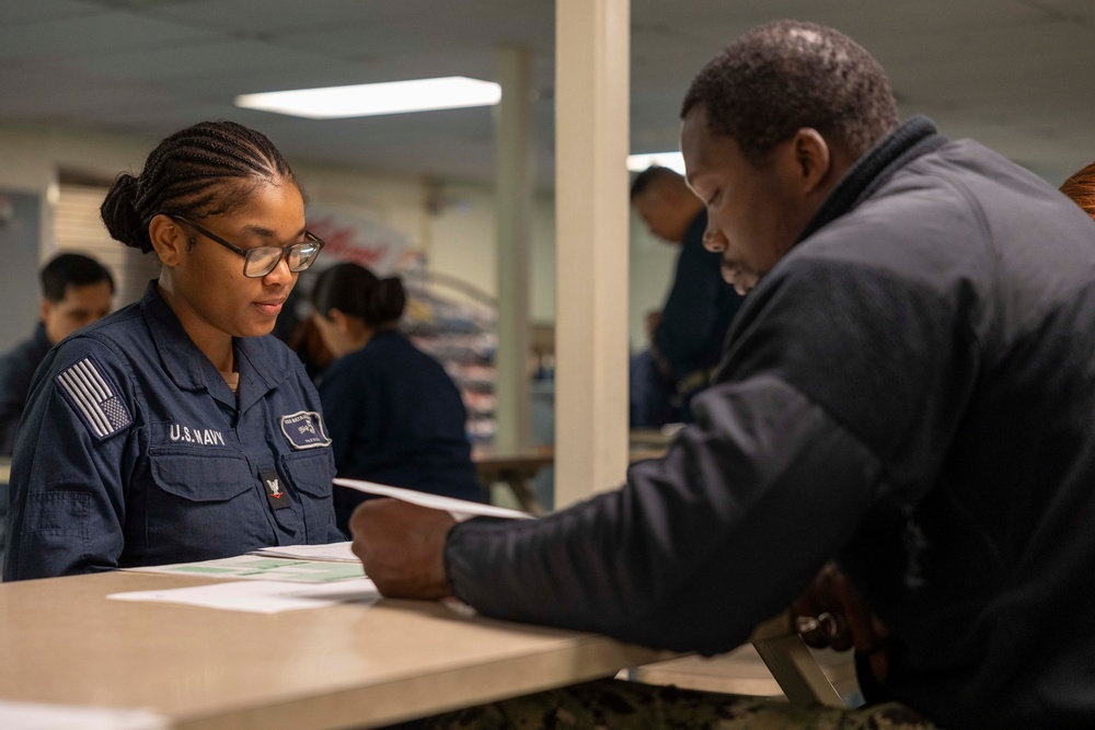 USS Bataan Proctors Navy Wide Advancement Exam